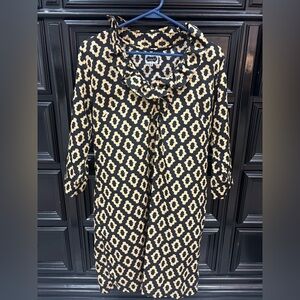 Mud Pie Black and Cream Geometric Dress